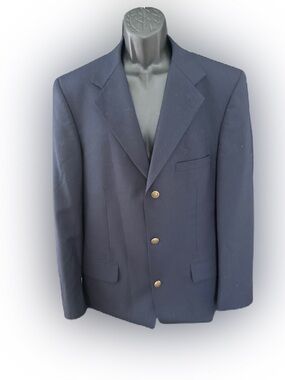 Bernhard Altmann Couture Men’s Blazer Navy Blue 100% Wool Jacket Classic. 42 L